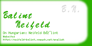 balint neifeld business card